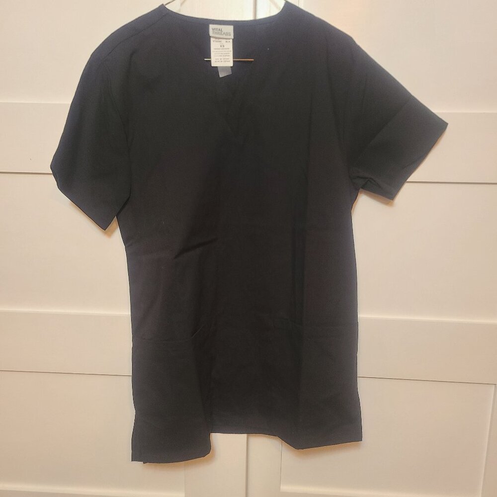 2 pack Black Vital Threads Scrubs Top Size XS - Preowned *